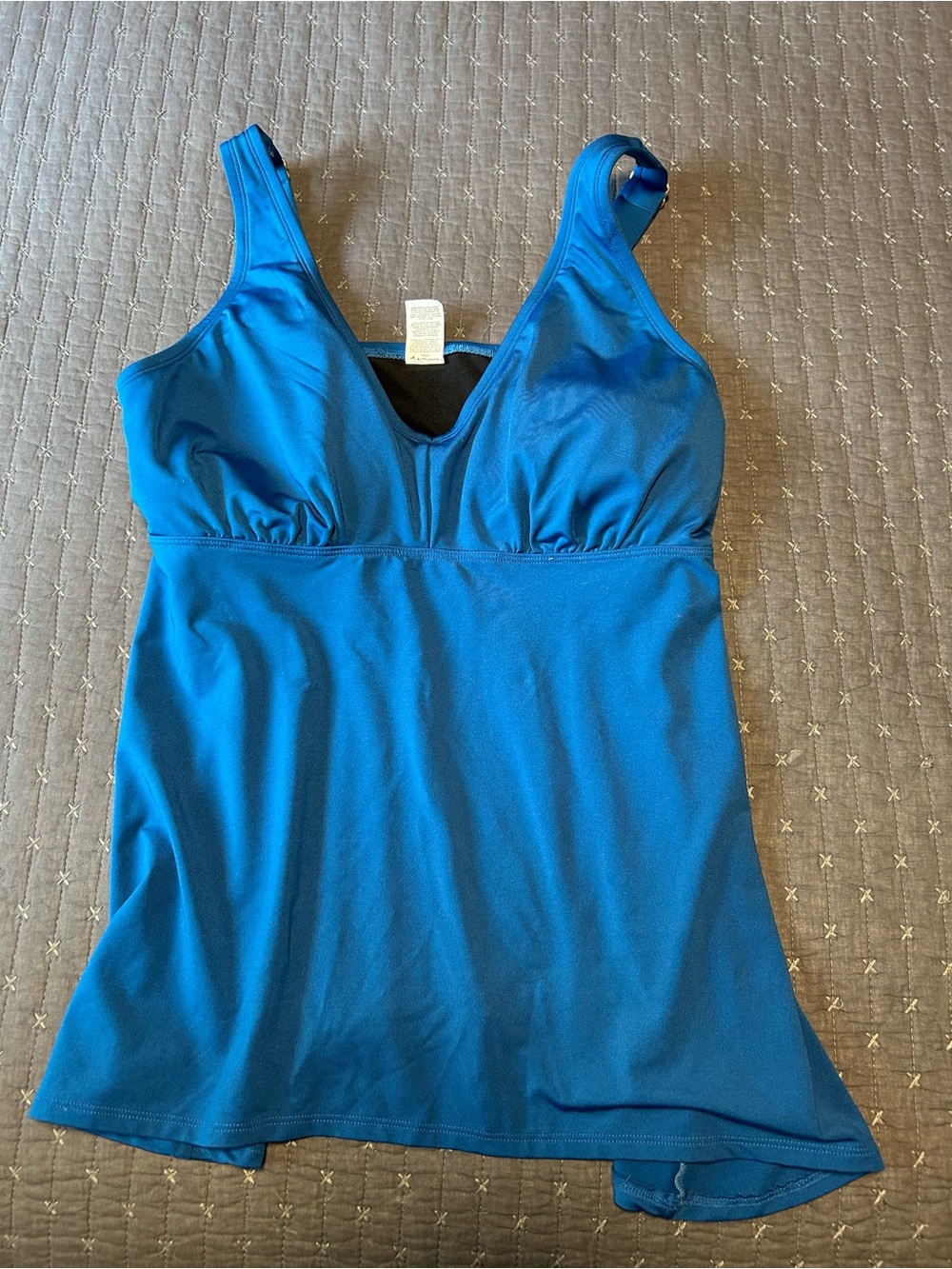 Dolfin Teal Blue V-Neck Tank with Built-In Support and Flare